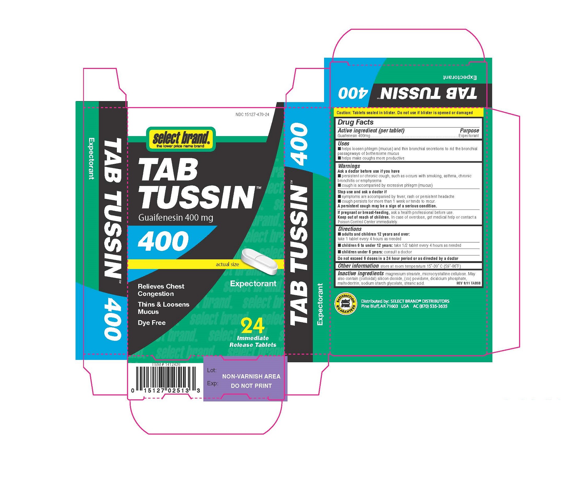 Select Brand Tab Tussin | Guaifenesin Tablet Breastfeeding