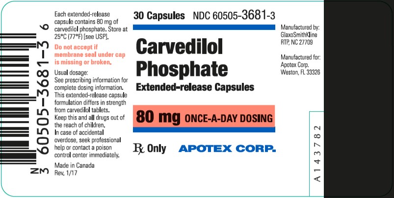 Carvedilol Phosphate ER 80mg capsule 30 count label