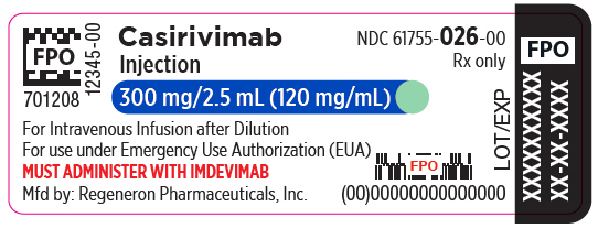 PRINCIPAL DISPLAY PANEL - 300 mg/2.5 mL Vial Label - Casirivimab