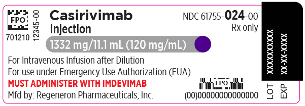 PRINCIPAL DISPLAY PANEL - 1332 mg/11.1 mL Vial Label - Casirivimab