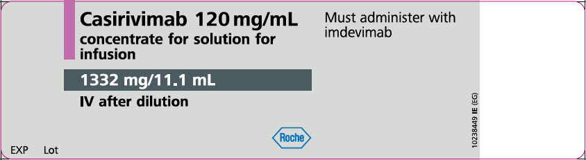 PRINCIPAL DISPLAY PANEL - 1332 mg/11.1 mL Vial Label - Casirivimab - Roche