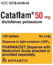 PRINCIPAL DISPLAY PANEL
Package Label – 50 mg
Rx Only		NDC 0078-0436-05
Cataflam® (diclofenac potassium) 
100 Tablets