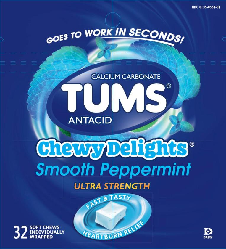 Tums Chewy Delights Smooth Peppermint 32 count card