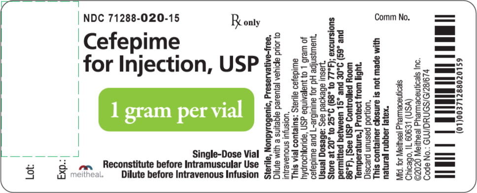 Principal Display Panel – Cefepime for Injection, USP 1 gram Vial Label