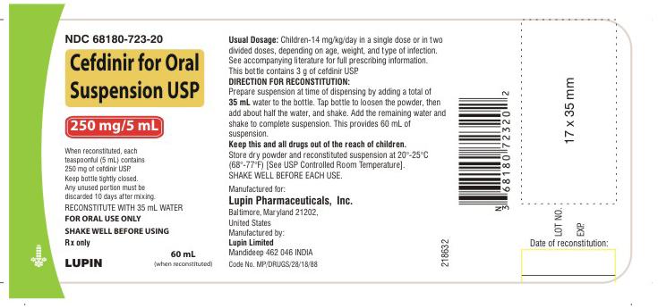 Cefdinir fos USP, 250 mg/5mL