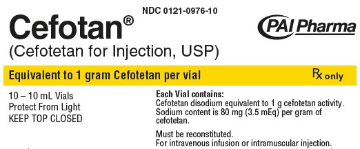 Cefotetan for Injection 1 gram per vial carton