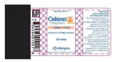 NDC 0456-4010-01
Celexa
citalopram
Tablets – 10 mg
100 Tablets
