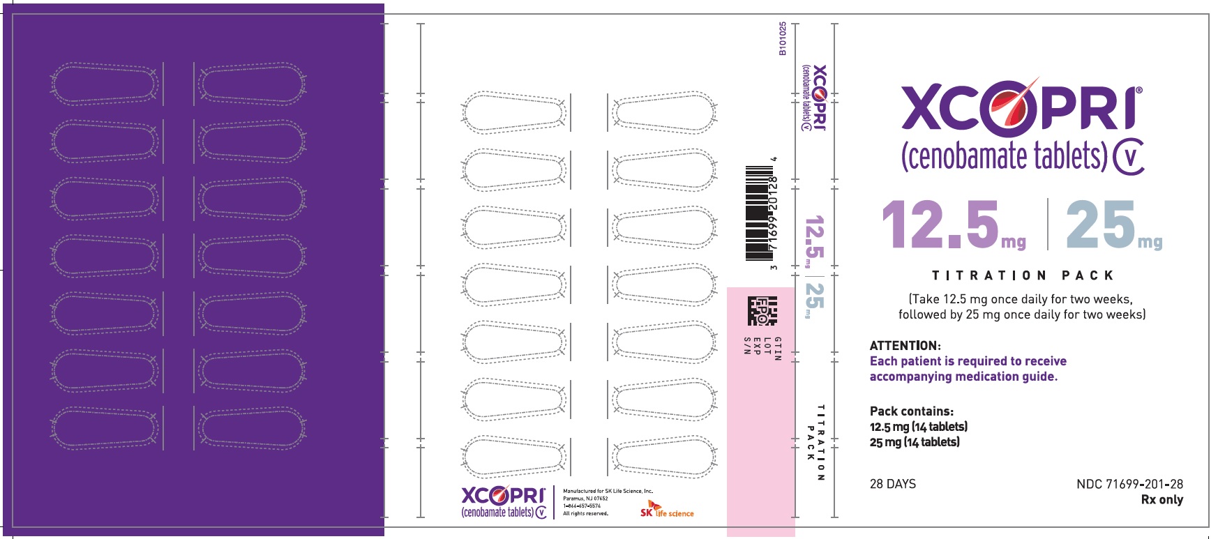 12.5 mg 14-count and 25 mg 14-count Titration Pack Label (Back)