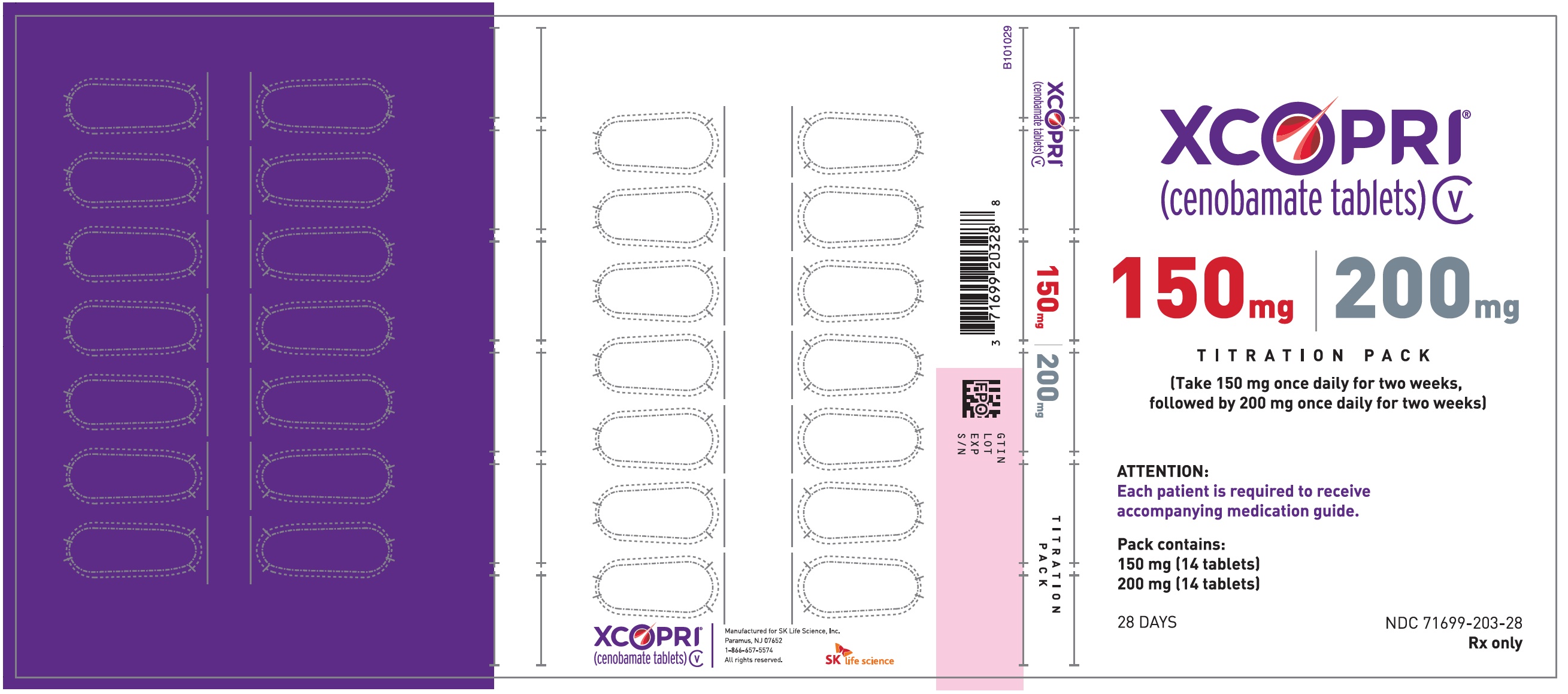 150 mg 14-count and 200 mg 14-count Titration Pack Label (Front)