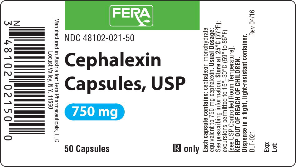 Principal Display Panel - Cephalexin Capsules USP Label
