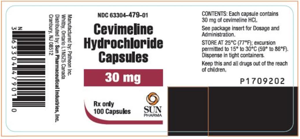 PRINCIPAL DISPLAY PANEL NDC 63304-479-01 Cevimeline Hydrochloride Capsules 30 mg 100 Capsules Rx Only
