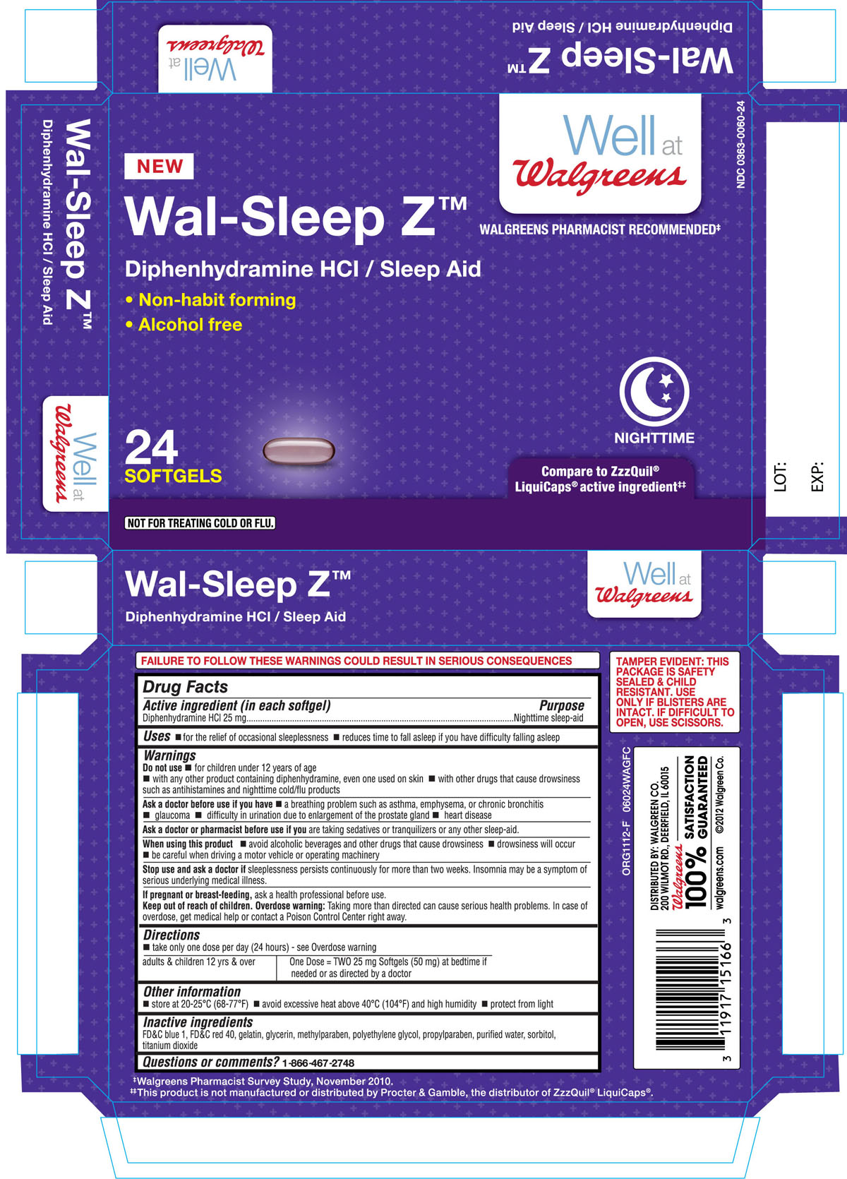Wal-sleep Z Diphenhydramine Hcl / Sleep Aid | Diphenhydramine Hydrochloride Capsule, Gelatin Coated while Breastfeeding