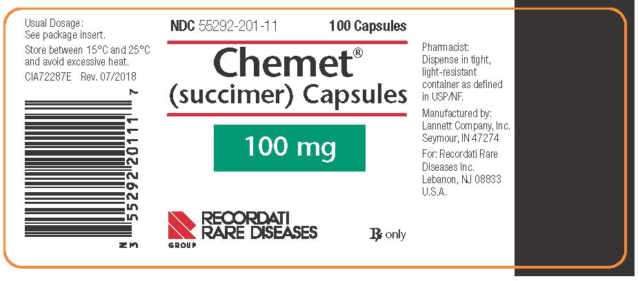 dilua tambur coroană  CHEMET® (succimer) Capsule 100 mg R x only