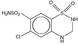 imae of hydrochlorothiazide chemical structure