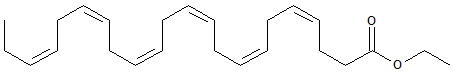 image of formula of DHA ethyl ester