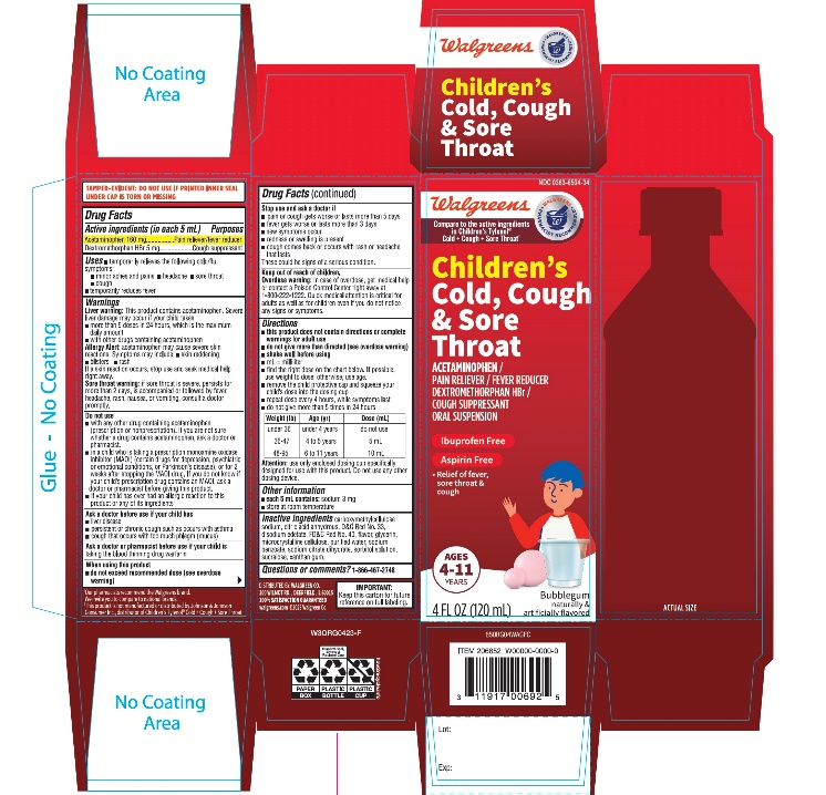 Walgreens Children's Cold + Cough + Sore Throat Relief 4 FL OZ 120 mL