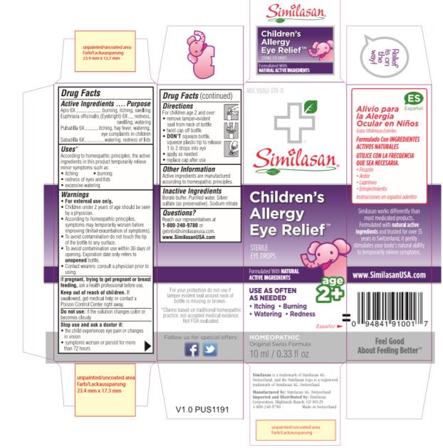 NDC 59262-370-11
Similasan
Children’s 
Allergy 
Eye Relief
STERILE EYE DROPS
10 ml / 0.33 fl oz
