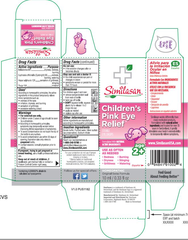 PRINCIPAL DISPLAY PANEL

Similasan
Children’s 
Pink Eye
Relief
STERILE EYE DROPS
10 ml / 0.33 fl oz
