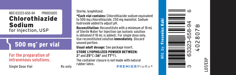 PACKAGE LABEL – PRINCIPAL DISPLAY – Chlorothiazide 500 mg* Vial Label
