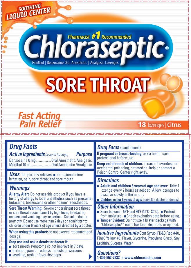 PRINCIPAL DISPLAY PANEL
Chloraseptic® 
SORE THROAT 
18 lozenges | Citrus