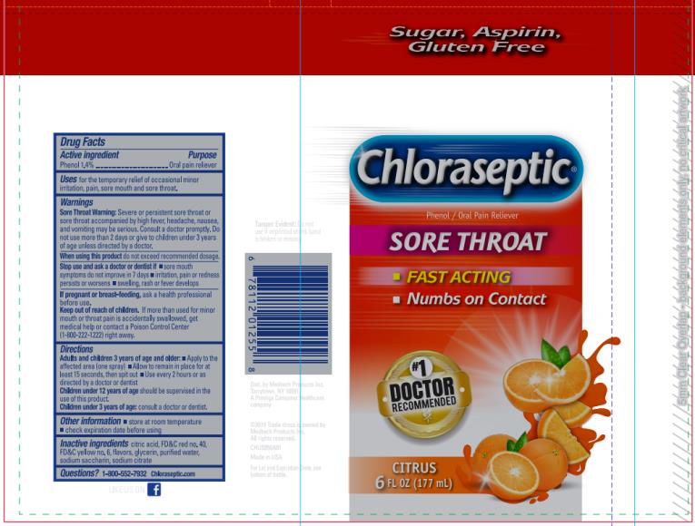 Chloraseptic® 
Phenol/Oral Anesthetic 

CITRUS
6 FL OZ (177 mL)
