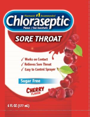Chloraseptic® Phenol/Oral Anesthetic 

CHERRY Flavor 
6 FL OZ (177 mL)
