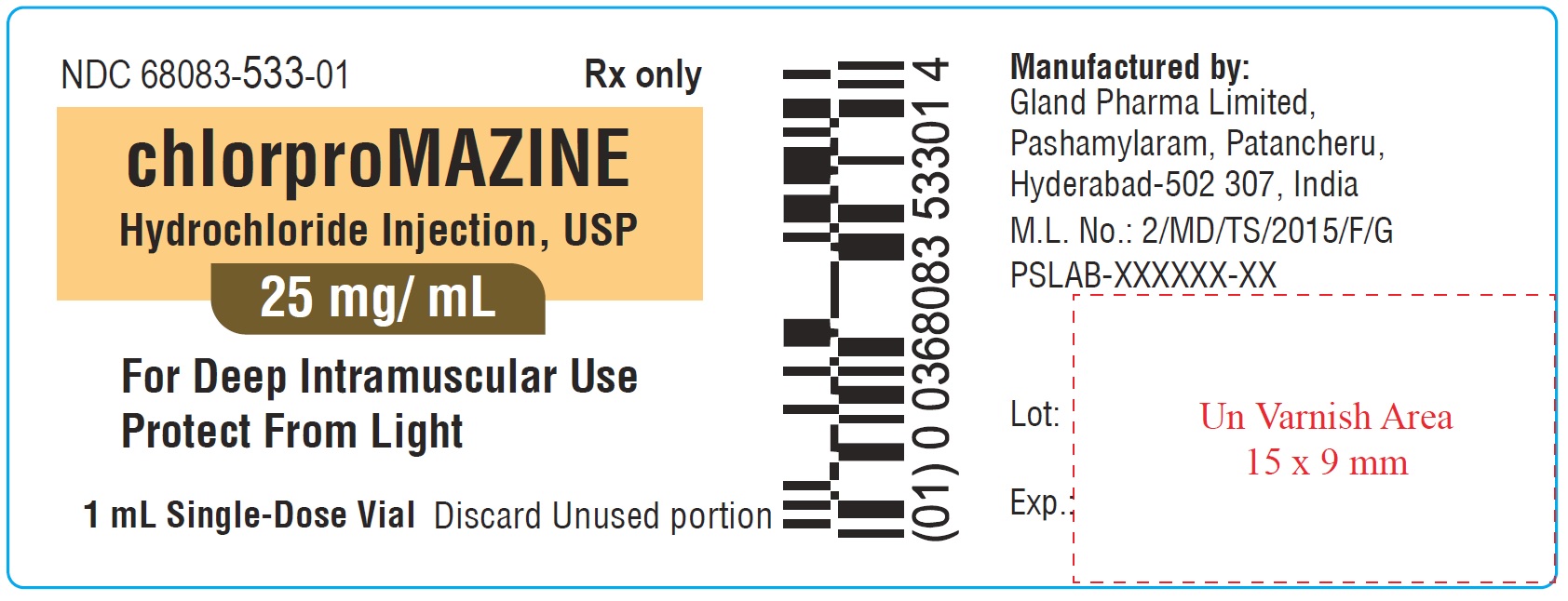 hloropramazine-1ml-vial-label