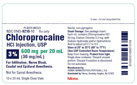 Chloroprocaine HCl Injection, USP 600 mg/20 mL - 3% Carton Image