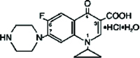 Ciprofoxacin HCl Structural Formula