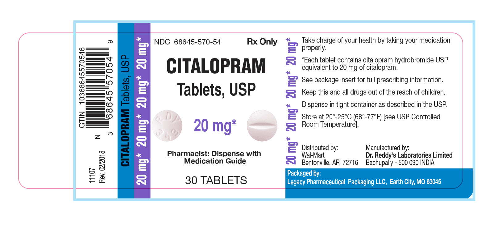 Citalopram Tablets, USP 20 mg