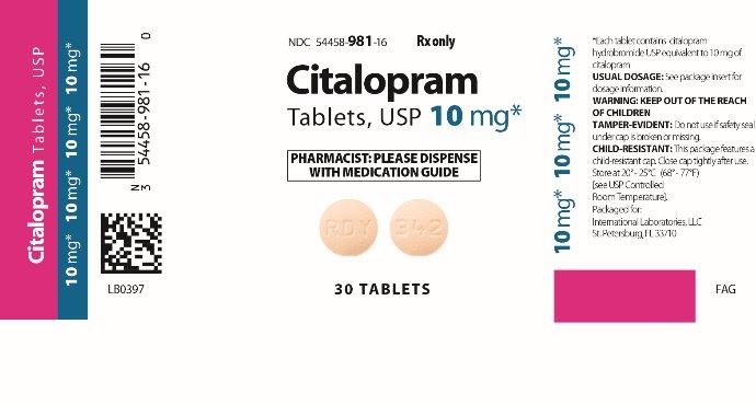 Citalopram Bottle Label