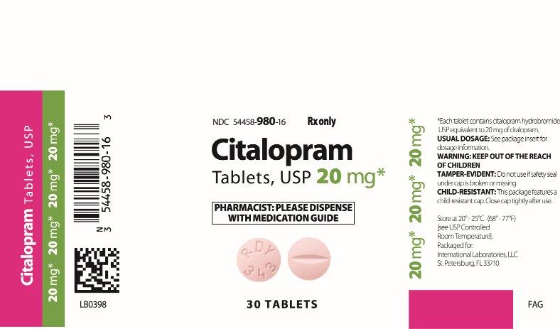 Citalopram Tablets USP 20 mg Bottle Label