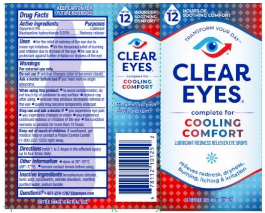 PRINCIPAL DISPLAY PANEL
CLEAR EYES® 
COOLING 
COMFORT
Lubricant/Redness Relief Eye Drops
STERILE 0.5 FL OZ (15 ML)
