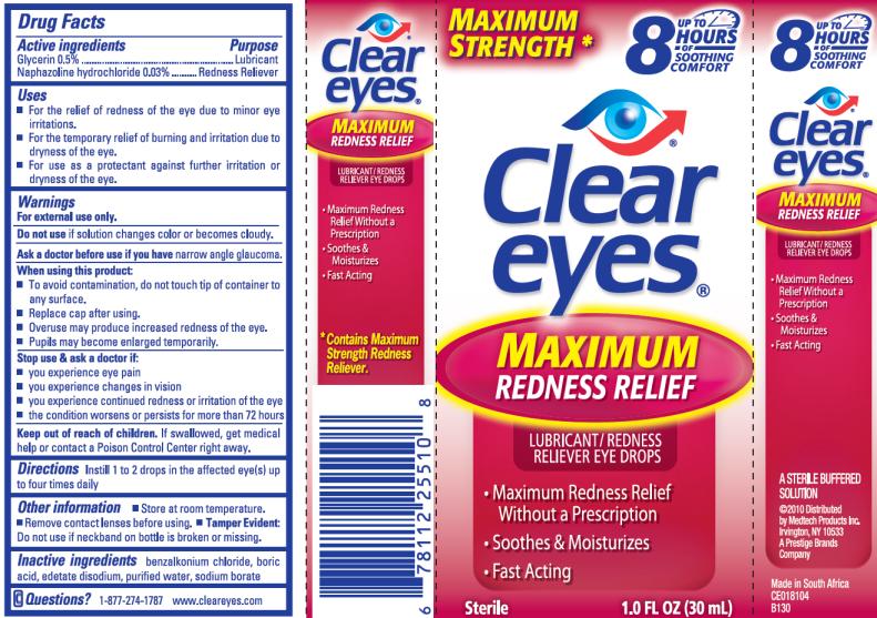 PRINCIPAL DISPLAY PANEL
Clear Eyes Maximum Redness Relief
1.0 FL OZ (30 mL)