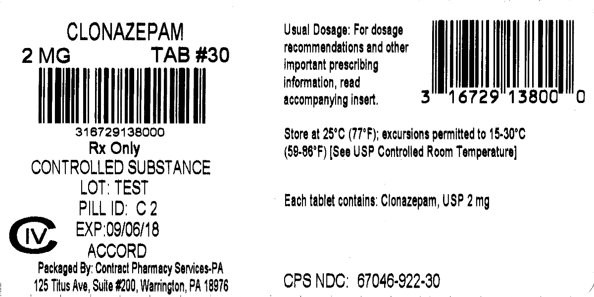 Clonazepam Tablets 2 mg Bottles