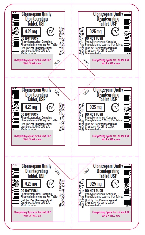 Clonazepam ODT, USP 0.25 mg - Blister