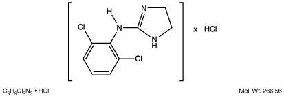 This is an image of the structural formula for clonidine hydrochloride.