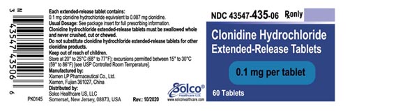 Clonidine hydrochloride extended-release tablets  0.1 mg - 60 tablets