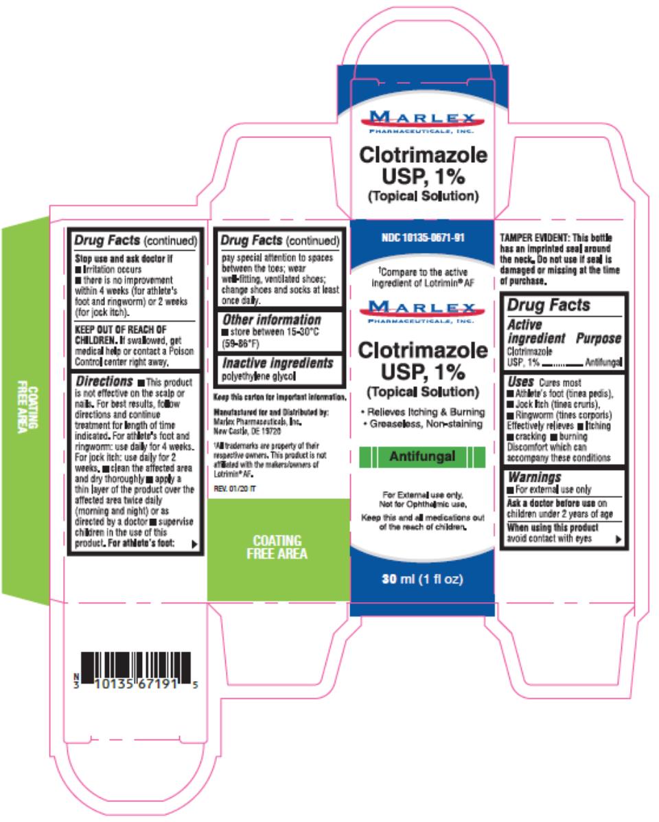PRINCIPAL DISPLAY PANEL 
NDC 10135-0671-91
Clotrimazole 
Topical Solution
USP, 1 %
30 mL
Rx Only
