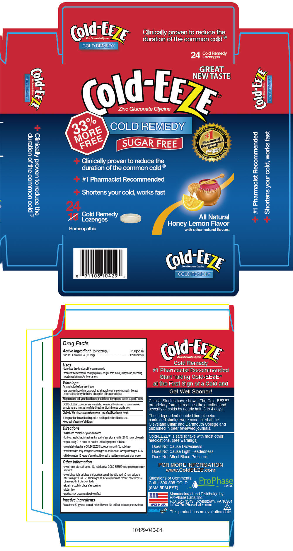 PRINCIPAL DISPLAY PANEL - 24 Lozenge Honey Lemon Carton