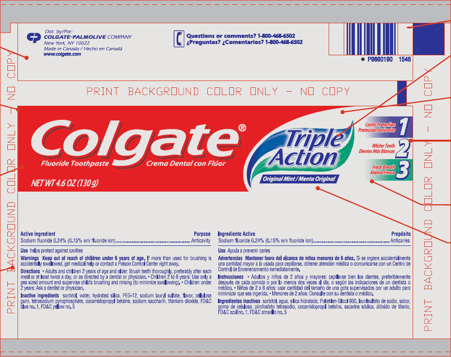 Colgate Triple Action Original Mint Fluoride | Sodium Fluoride Paste, Dentifrice Breastfeeding