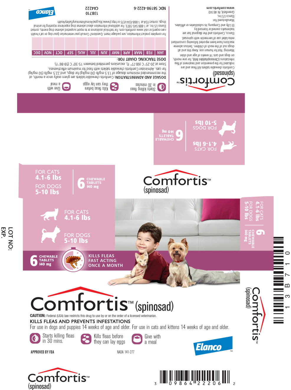 Principal Display Panel - Comfortis 140 mg Carton Label
