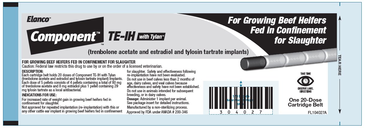 Component TE-IH with Tylan (trenbolone acetate and estradiol and tylosin tartrate implants) cartridge front label