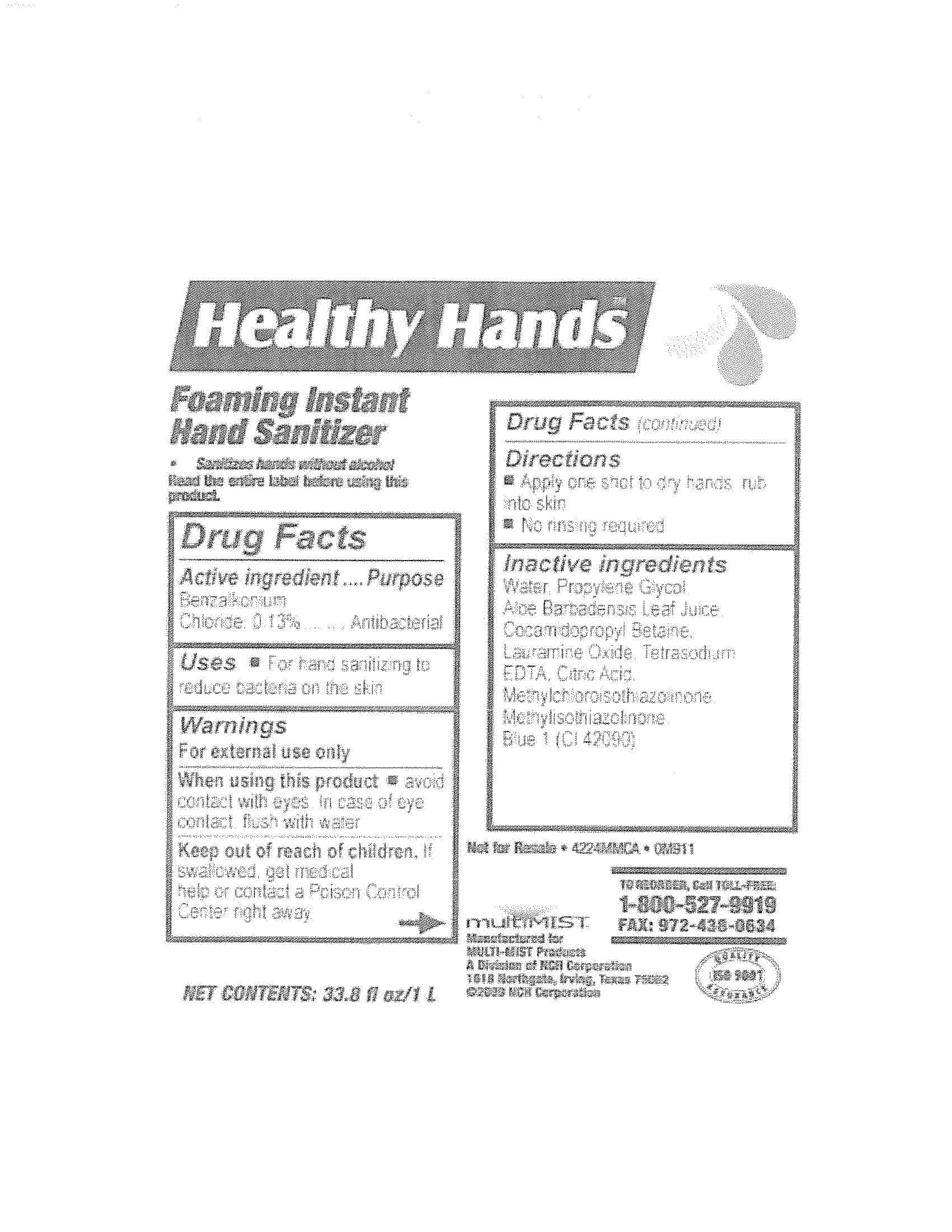 Healthy Hands Foaming Instant Hand Sanitizer | Benzalkonium Chloride Liquid while Breastfeeding