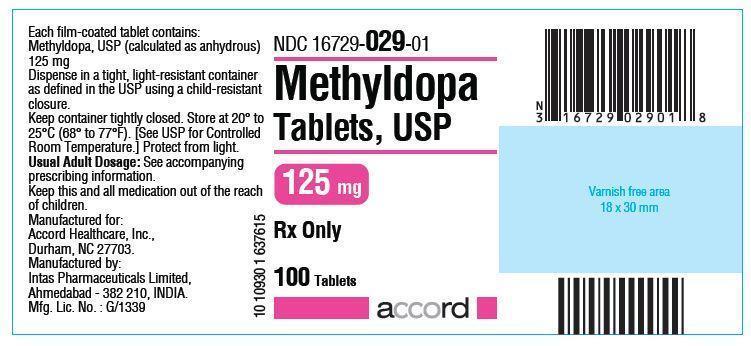 Methyldopa Tablets 125mg Label