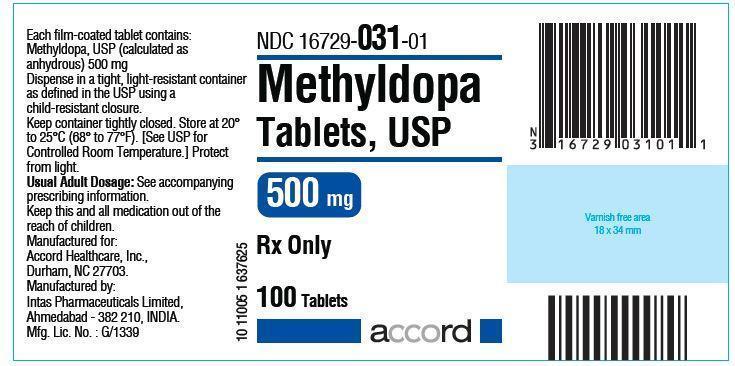 Methyldopa Tablets 500mg Label