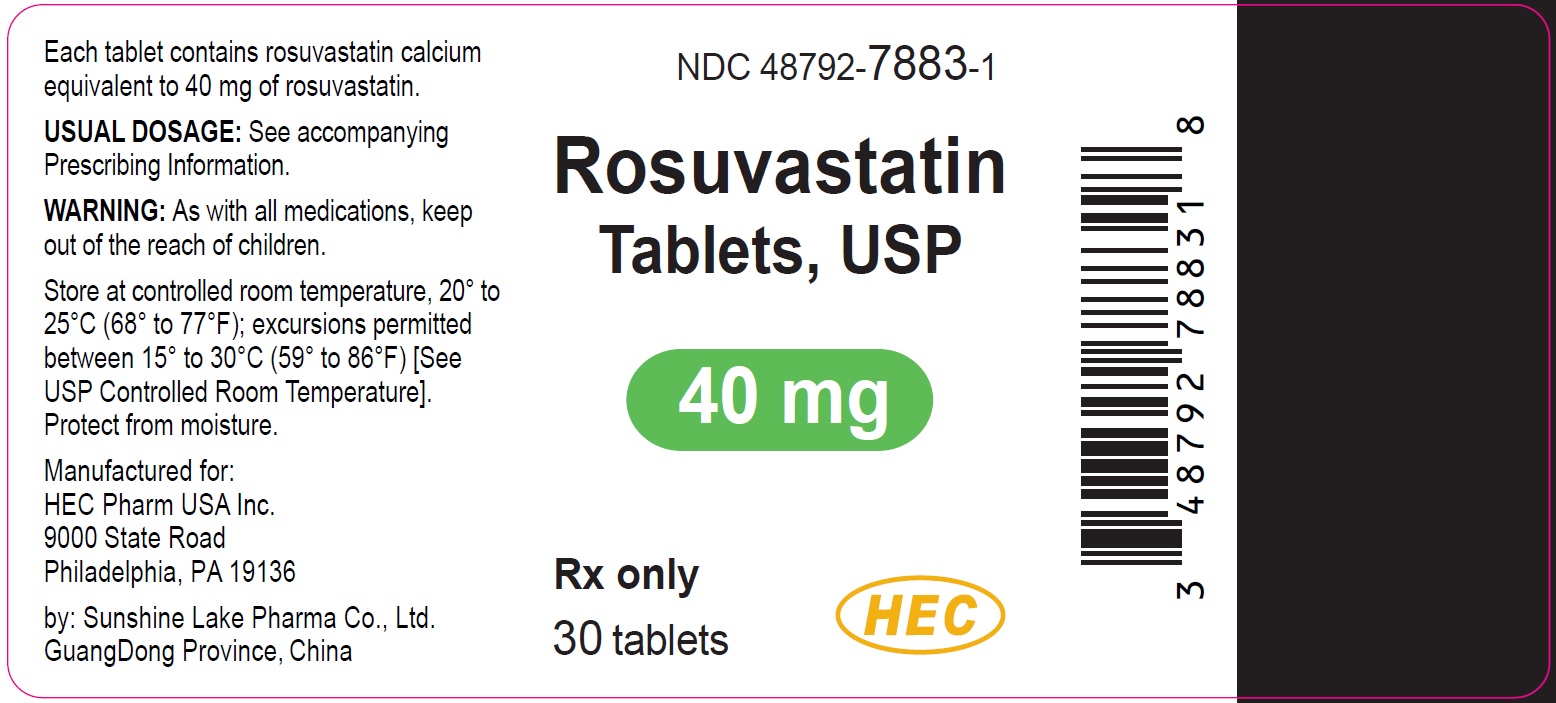 Rosuvastatin Tablets, 40mg Bottle Label 30 tablets