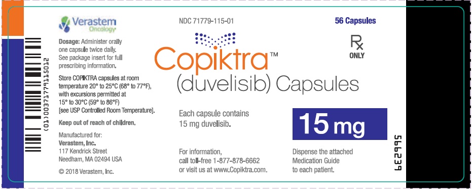 15 mg Capsule 56-count Bottle Label
