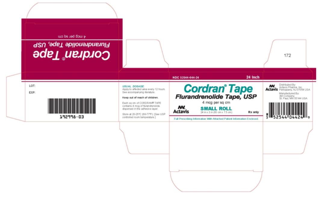 Cordran® Tape 4 mcg/sq cm
24 inches x 3 inches (60 cm x 7.5 cm)
NDC 52544-044-24
