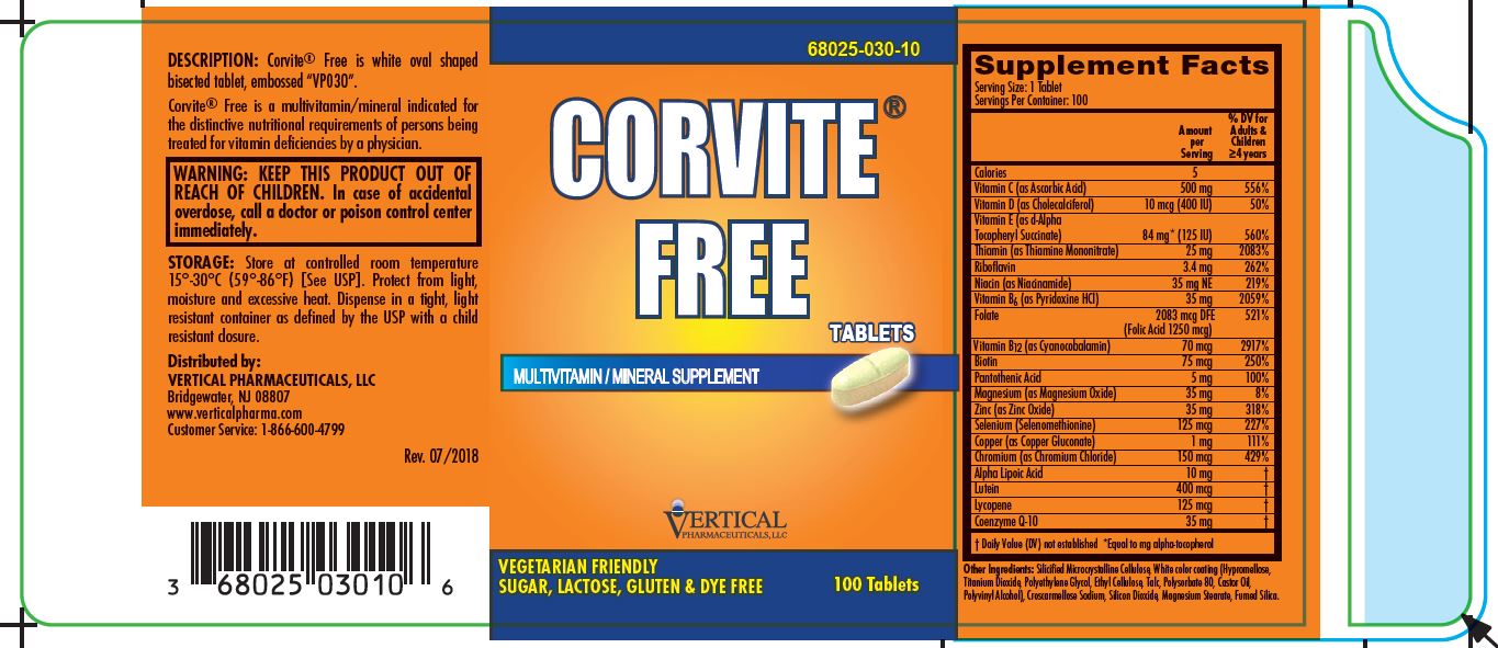 Corvite Free Bottle Label Rev. 07/2018